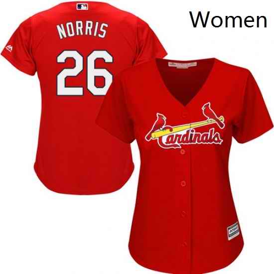 Womens Majestic St Louis Cardinals 26 Bud Norris Authentic Red Alternate Cool Base MLB Jersey